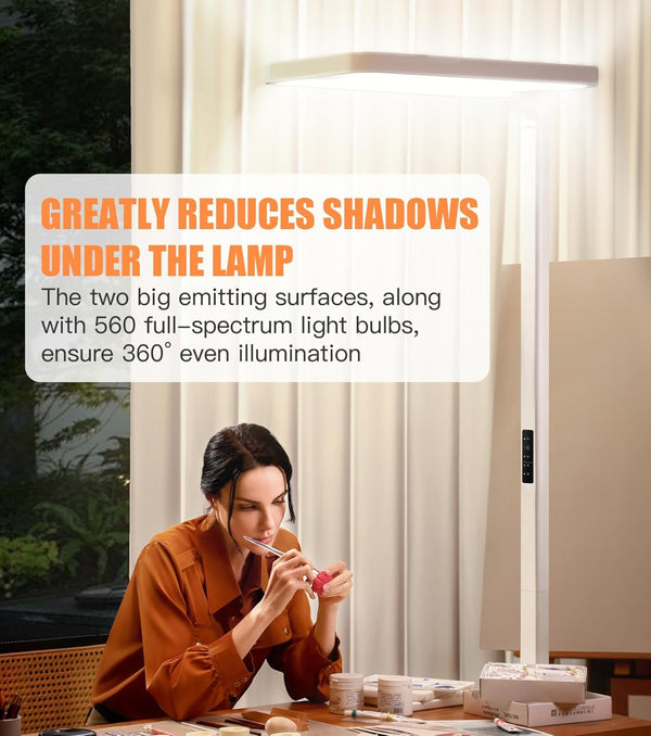 LED Floor Lamp with Motion Sensor – 9500LM, 4000K, Dimmable, Eye-Care Standing Light