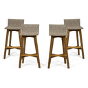 Outdoor Acacia Wood Wicker Barstools Set of 4