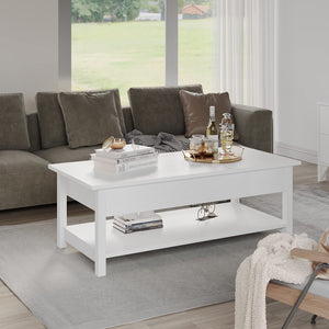 Lift Top Coffee Table with Hidden Compartment & Open Shelf