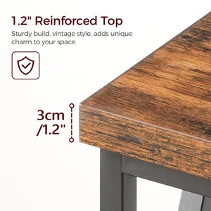 Industrial Console Table with 2-Tier Storage Shelf
