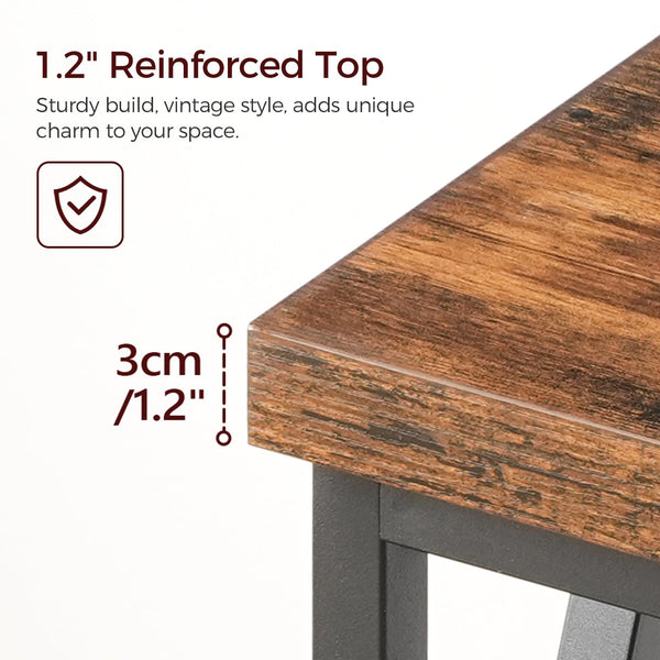 Industrial Console Table with 2-Tier Storage Shelf