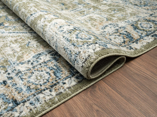 Blue & Green Vintage Abstract Area Rug