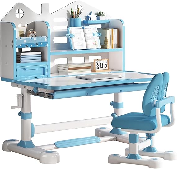 Kids Height-Adjustable Desk and Chair Set