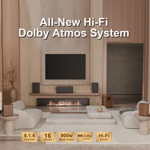 5.1.4 Dolby Atmos Home Theater System – 900W with Subwoofer & Surround Speakers
