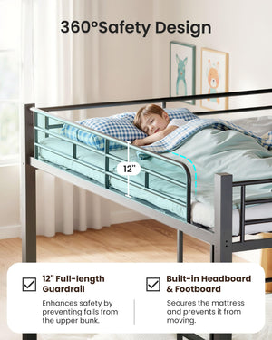 Queen Over Queen Bunk Bed – Heavy Duty Metal Frame