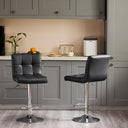 Counter Height Bar Stools with Metal Base & PU Leather Seat