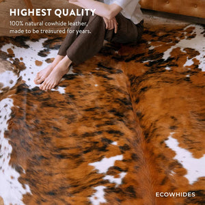 Genuine Cowhide Area Rug – 7 x 6 ft