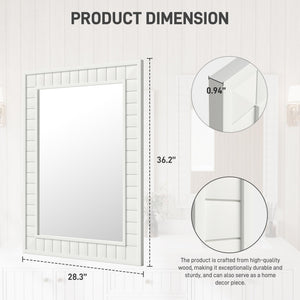 Rectangular Wood Framed Wall Mirror 37"x28"