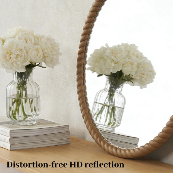 30" Round Rope-Frame Wall Mirror
