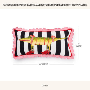 Gloria Alligator Lumbar Throw Pillow – Cotton, 11x22