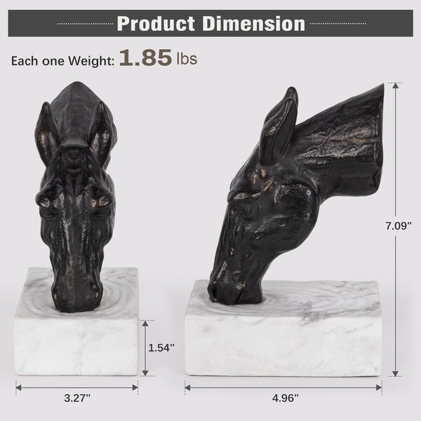 Horse Head Bookends, Set of 2