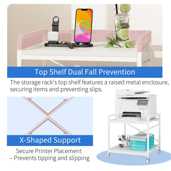 Under Desk Printer Stand with Power Outlet