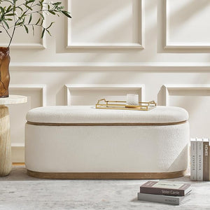 Modern Chenille Upholstered Storage Bench