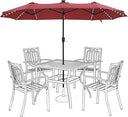 13 ft Double-Sided Patio Umbrella with 120 LED Solar Lights