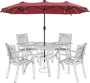 13 ft Double-Sided Patio Umbrella with 120 LED Solar Lights