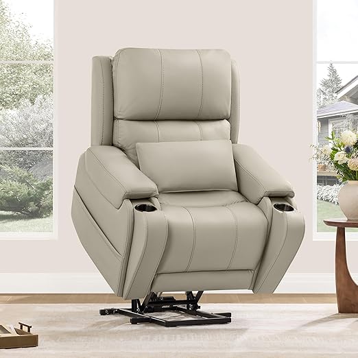 Power Lift Recliner Chair with Heat and Massage – Genuine Leather
