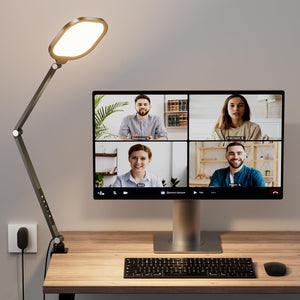 Dimmable Video Conference Light with Swing Arm & C-Clamp