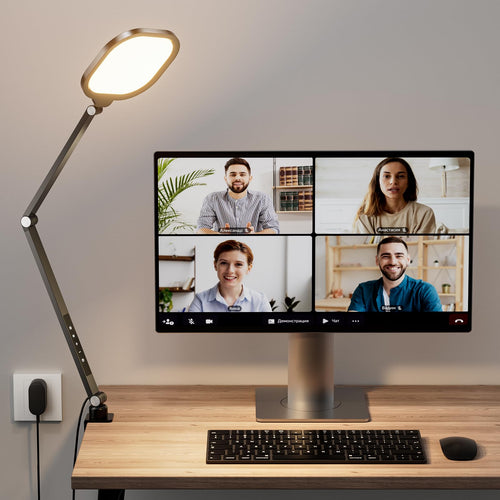 Dimmable Video Conference Light with Swing Arm & C-Clamp