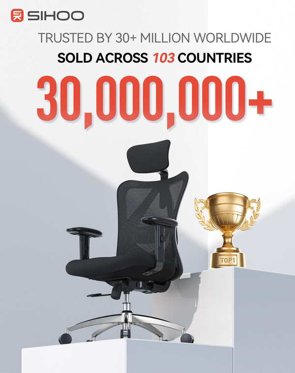 High Back Ergonomic Mesh Office Chair with Adjustable Headrest & Lumbar Support