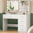 Makeup Vanity Desk with Lighted Mirror & Drawers
