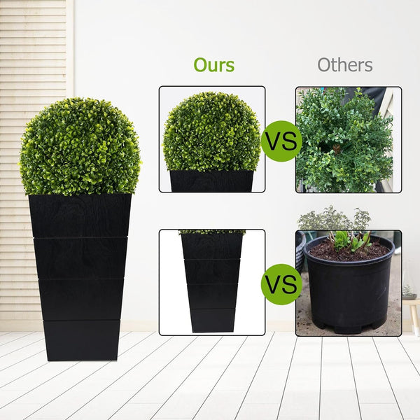 Artificial Boxwood Topiary with LED Lights & Pot