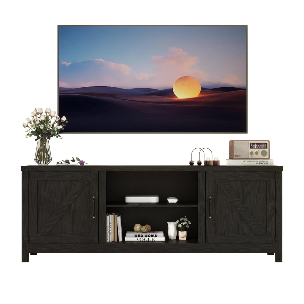 Modern Farmhouse TV Stand with Storage Cabinet