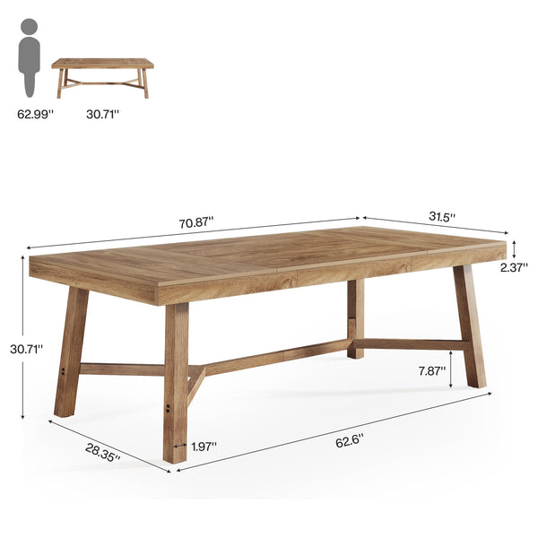 71-Inch Farmhouse Executive Desk with Metal Legs
