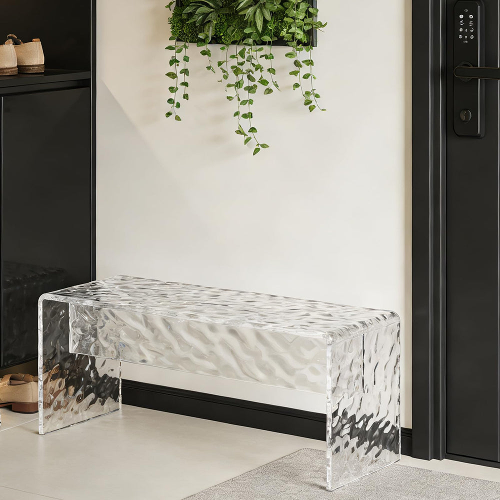 Clear Acrylic Bench – 2-Person Seat, 700 lbs Capacity