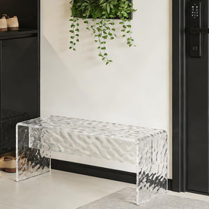 Clear Acrylic Bench – 2-Person Seat, 700 lbs Capacity