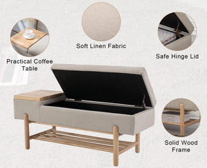 Entryway Storage Bench with Shoe Shelf