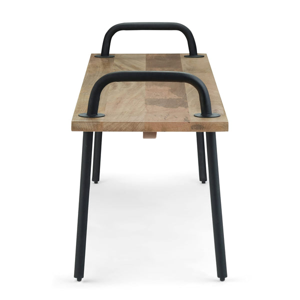 Mango Wood Industrial Entryway Bench