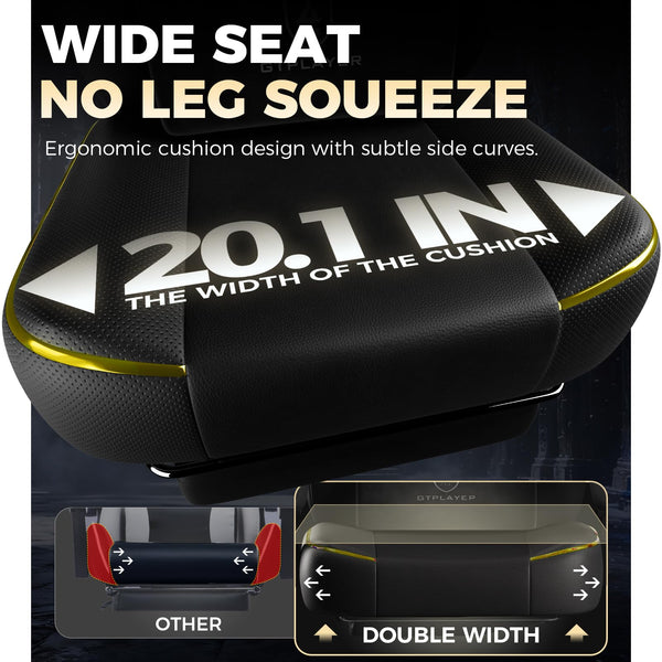Gaming Chair with Footrest, High Back, 350 lbs Capacity