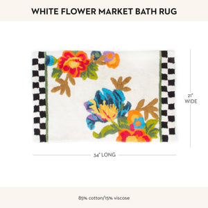Floral Cotton Bath Rug 21" x 34" – White Flower Market