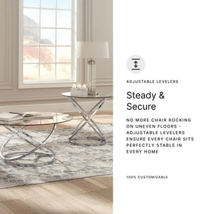 Chrome Round 3-Piece Coffee Table and End Table Set