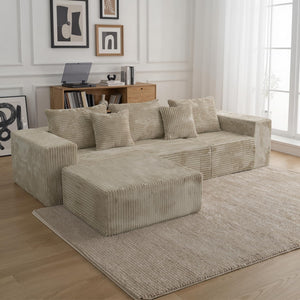 L-Shaped Modular Sectional Sofa with Deep Seat