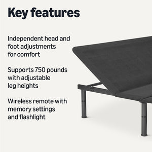 Adjustable Metal Platform Bed Base with Wireless Remote