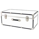 30-Inch Storage Trunk with Latches and Handle – White