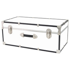 30-Inch Storage Trunk with Latches and Handle – White