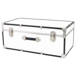 30-Inch Storage Trunk with Latches and Handle – White