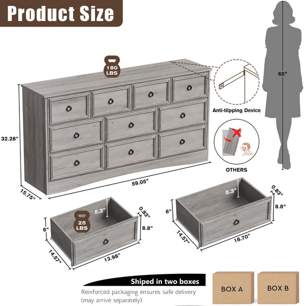 Modern Dresser with Deep Drawers – Bedroom & Living Room Storage