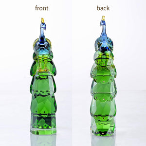Crystal Peacock Figurine – Handmade K9 Crystal Home Decor Statue