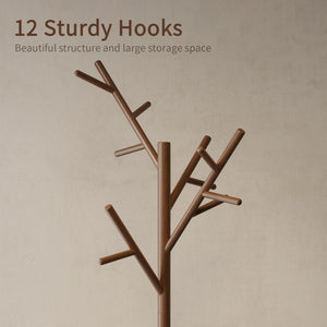 Freestanding Coat Rack with 12 Hooks