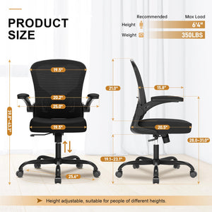Ergonomic High Back Mesh Office Chair with Flip-Up Arms