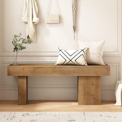 Farmhouse Solid Wood Entryway Bench 47.3"