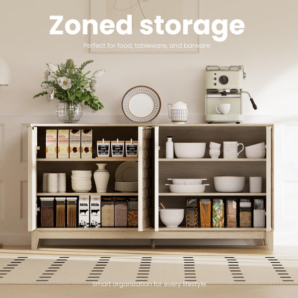 Fluted Sideboard Cabinet with Storage