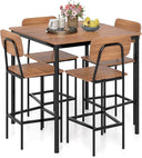 5-Piece Counter Height Dining Table Set with 4 Bar Stools