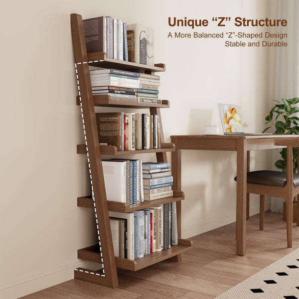5-Tier Leaning Ladder Bookshelf