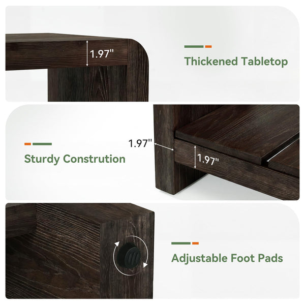 Solid Wood Entryway Bench with Shoe Storage