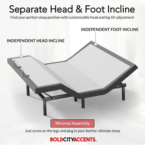 Adjustable Bed Frame with Wireless Remote, Zero Gravity & Massage