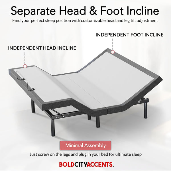 Adjustable Bed Frame with Wireless Remote, Zero Gravity & Massage
